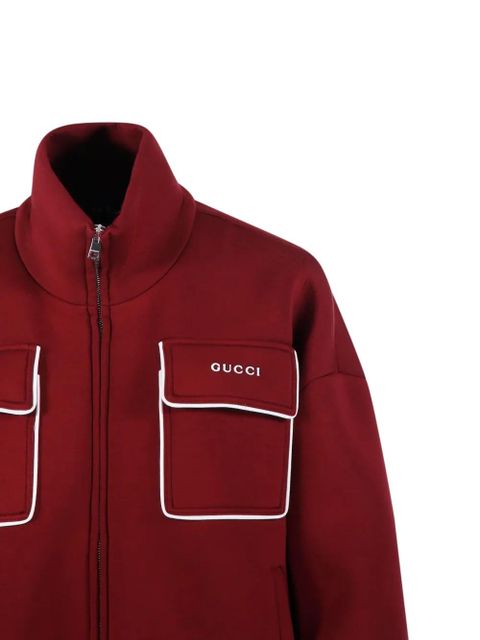 Gucci patch-pocket zip-up jacket - Red - zdjęcie produktu nr 2