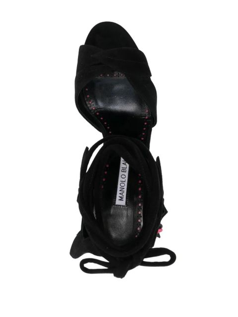 Manolo Blahnik Ossie 100mm open-toe suede sandals - Black