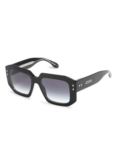 Isabel Marant Eyewear logo-print square-frame sunglasses - Black - zdjęcie produktu nr 2