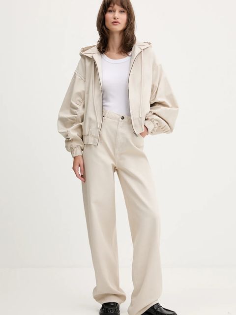 Rotate kurtka bawełniana kolor beżowy przejściowa oversize 1142831763 - zdjęcie produktu nr 2