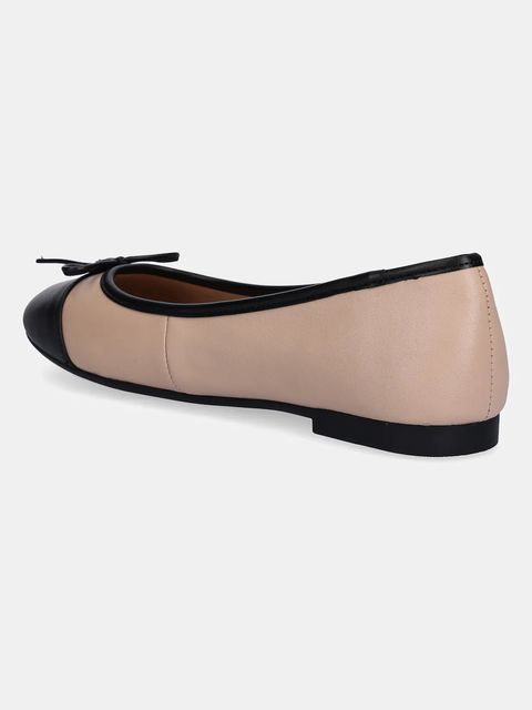 Tommy Hilfiger baleriny skórzane TOE CAP LEATHER BALLERINA kolor beżowy FW0FW08759