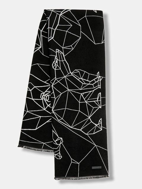 EA7 Emporio Armani szalik damski kolor czarny wzorzysty AF10450.7W000707