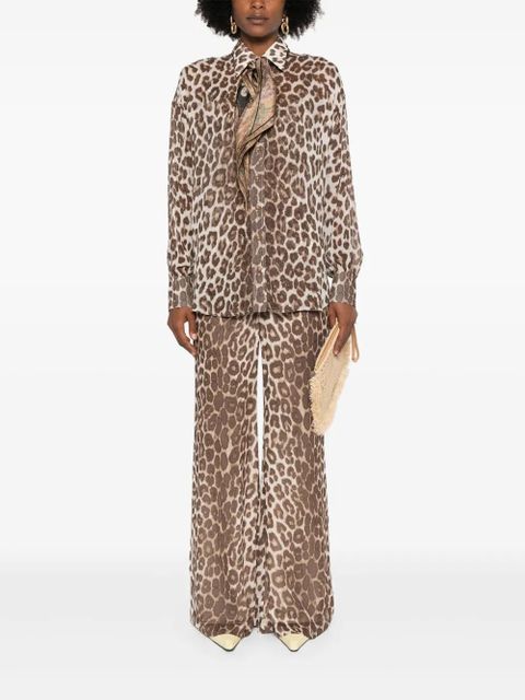 ZIMMERMANN Illustration flared trousers - Brown