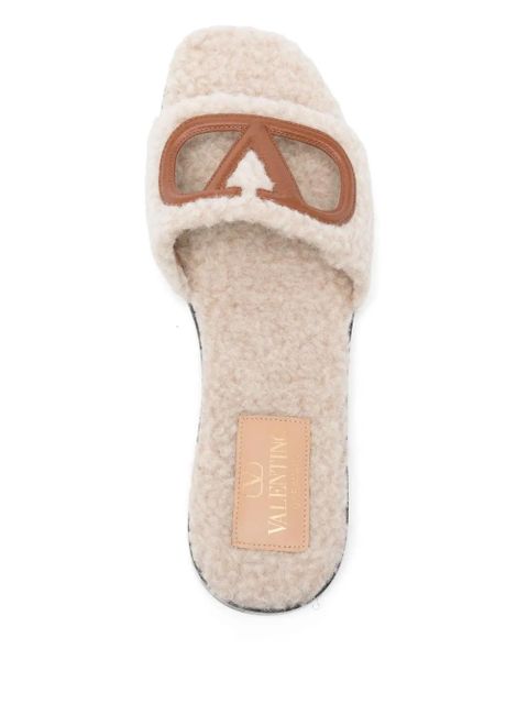 Valentino Garavani VLogo cut-out slippers - Neutrals
