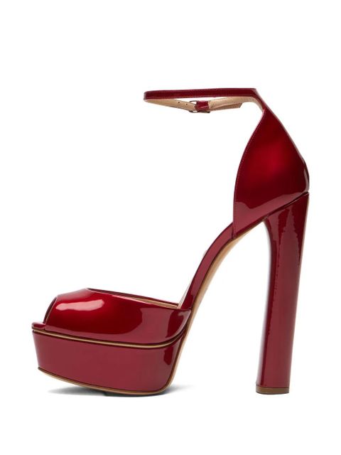 Casadei Flora peep-toe heeled sandals - Red