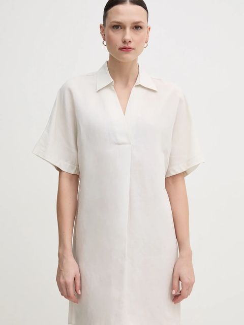 Calvin Klein sukienka z domieszką lnu - zdjęcie produktu nr 1