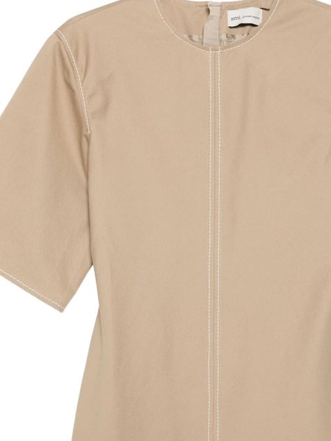 AMI Paris topstitch dress - Neutrals