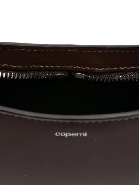 Coperni Slim Swipe patent-leather shoulder bag - Brown