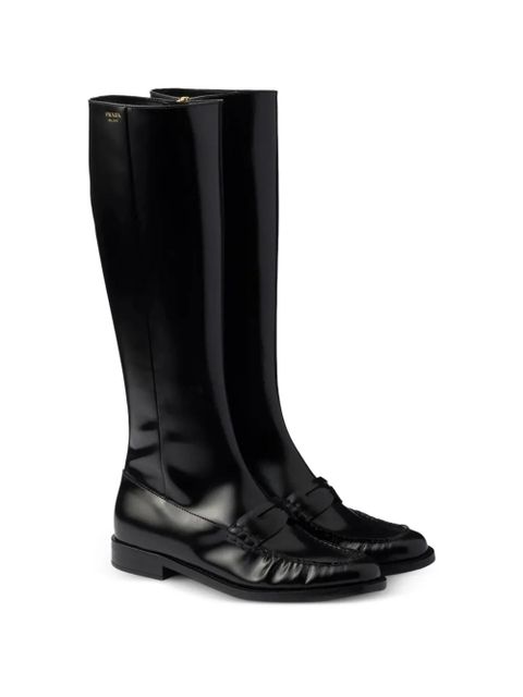 Prada loafer-style knee-high boots - Black