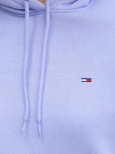 Tommy Jeans bluza damska kolor zielony z kapturem gładka DW0DW19958