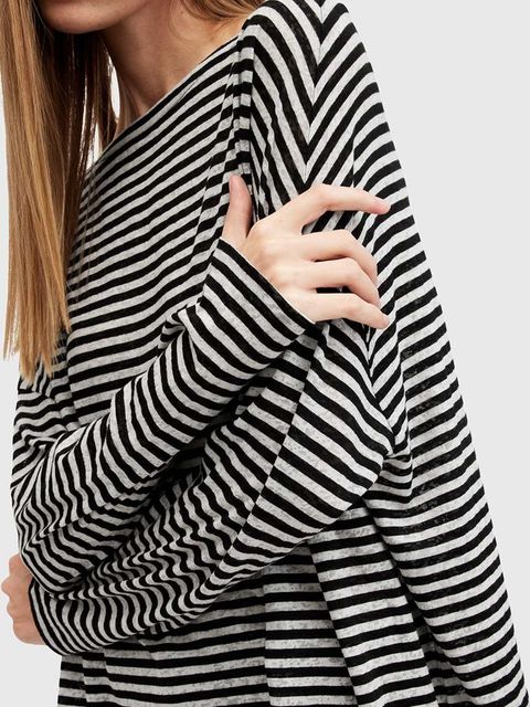 AllSaints bluzka RITA STRIPE TEE damska kolor biały wzorzysta W003JY - zdjęcie produktu nr 2