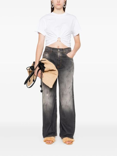 Rabanne ring-detail T-shirt - White