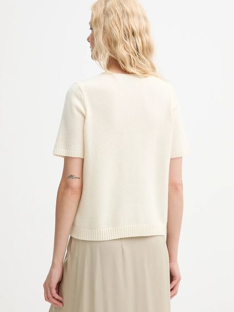 MUNTHE sweter wełniany PANTAS damski kolor beżowy 252160425270