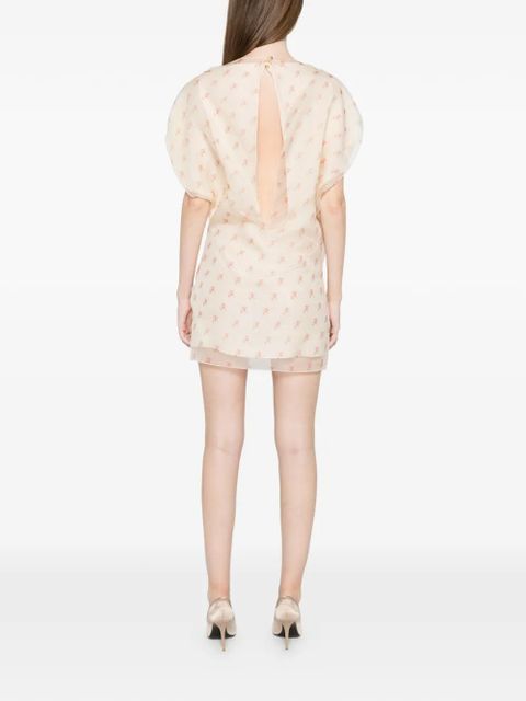 KHAITE short-sleeve silk dress - Neutrals