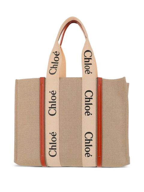 Chloé large Woody tote bag - Neutrals - zdjęcie produktu nr 1
