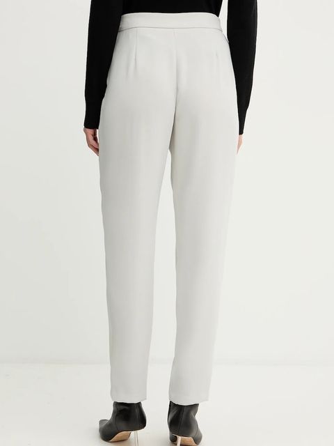 Armani Exchange spodnie damskie kolor szary proste high waist XW001269 AF16151