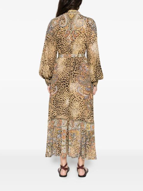 ETRO paisley animal-print midi dress - Brown