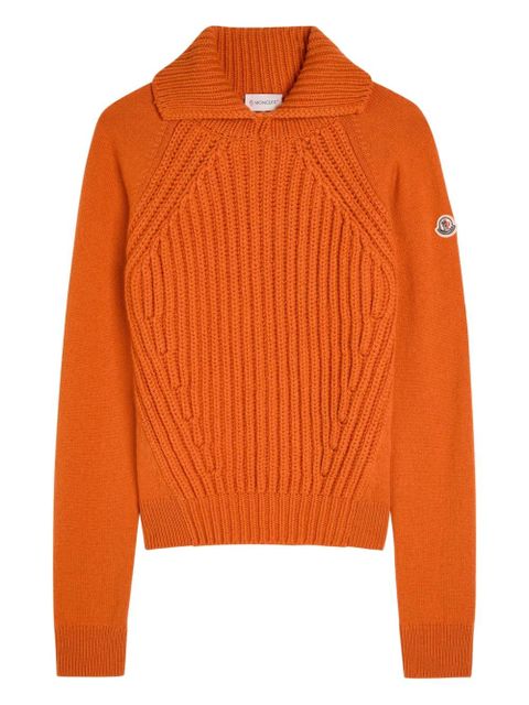 Moncler virgin wool blend sweater - Orange - zdjęcie produktu nr 1