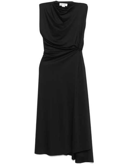 Victoria Beckham asymmetric drape midi dress - Black - zdjęcie produktu nr 1