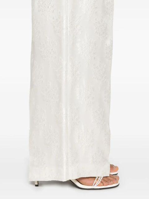 FENDI floral-jacquard trousers - White