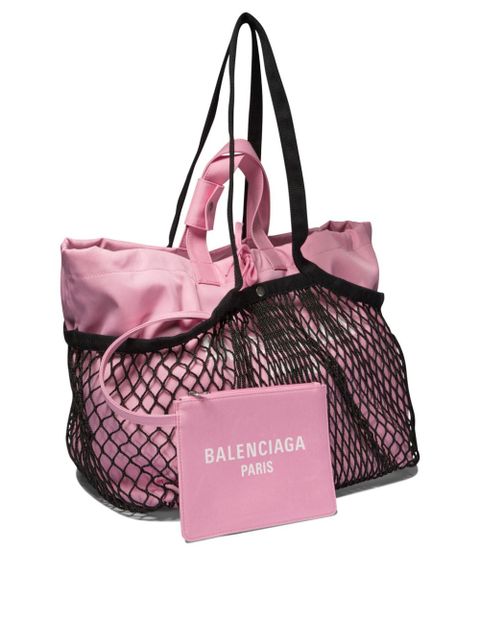 Balenciaga small 24/7 layered mesh tote bag - Pink