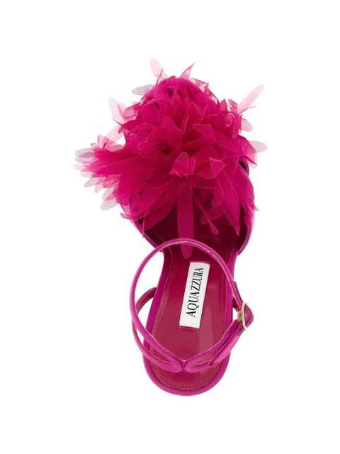 Aquazzura Poème bright flower strap sandals - Pink