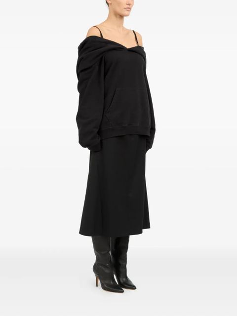 MM6 Maison Margiela off-shoulder cotton sweatshirt - Black