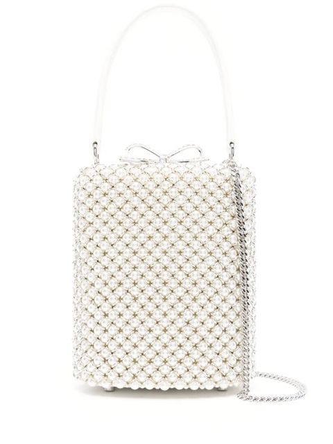 Self-Portrait mini pearl-embellishment tote bag - White - zdjęcie produktu nr 1