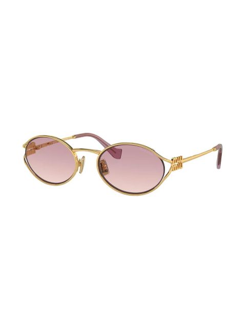 Miu Miu Eyewear oval-frame gradient-lenses sunglasses - Gold - zdjęcie produktu nr 2