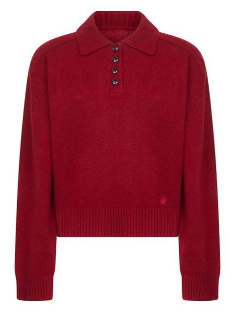 LouLou de Saison buttoned knit polo top - Red - zdjęcie produktu nr 1