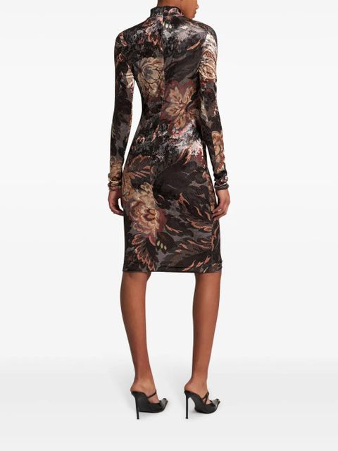 ETRO printed chenille midi dress - Black