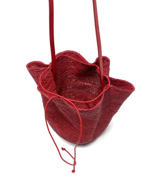 Ruslan Baginskiy HatBag raffia bucket bag - Red