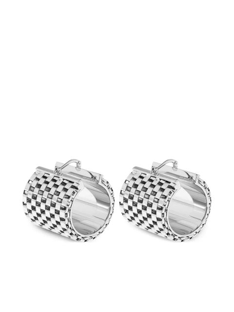 Jil Sander textured hinged-hoop earrings - Silver