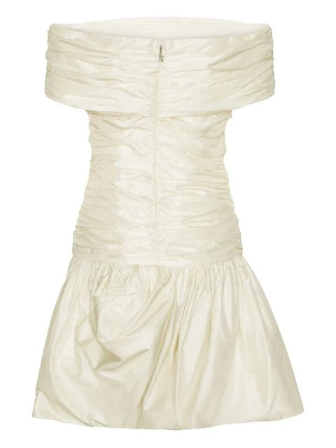 ROTATE BIRGER CHRISTENSEN off-shoulder gathered minidress - White