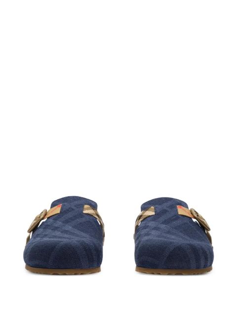 Burberry Check denim Urchin clogs - Blue