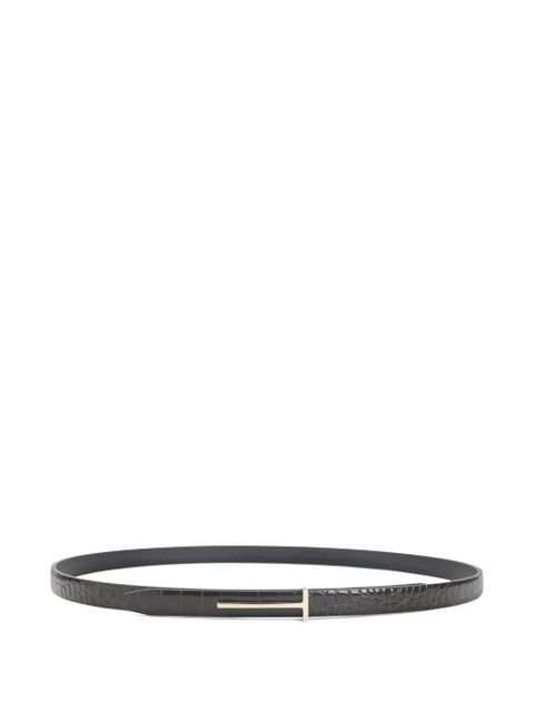 TOM FORD crocodile-effect leather belt - Black - zdjęcie produktu nr 1