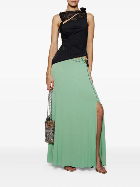 Rabanne cut-out eyelet-embellished skirt - Green - zdjęcie produktu nr 2