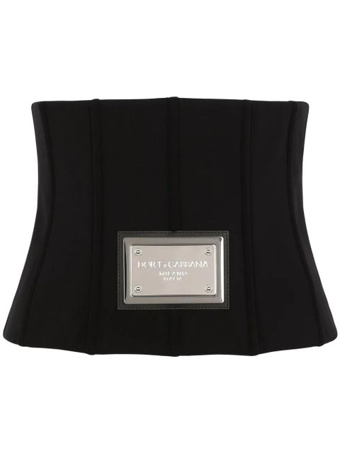 Dolce & Gabbana logo-plaque corset belt - Black - zdjęcie produktu nr 1