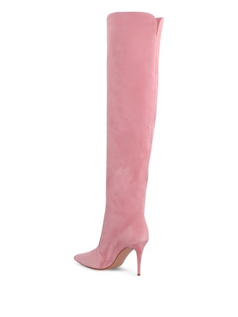 Gianvito Rossi 90mm Hansen suede knee-high boots - Pink
