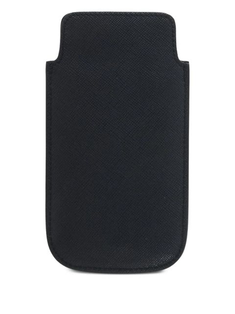 Prada Saffiano leather Iphone case - Black