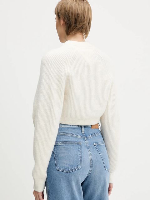 Tommy Jeans sweter z domieszką wełny damski kolor biały DW0DW21677 - zdjęcie produktu nr 2