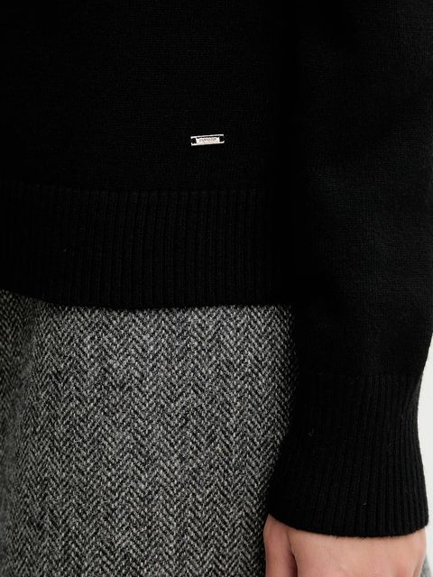 Morgan sweter damski kolor czarny lekki MDIXIE