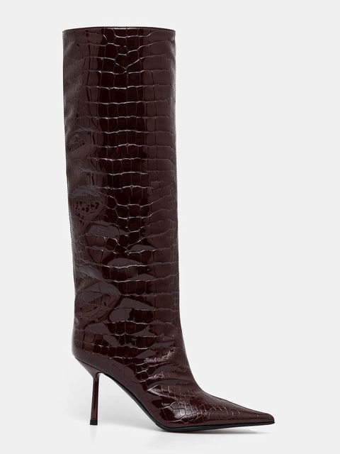 Le Silla kozaki Stivale Bella damskie kolor bordowy na szpilce 4236C080BLPPLYL160 - zdjęcie produktu nr 2