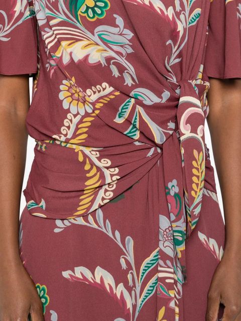 ETRO floral-print knot-detail dress - Red