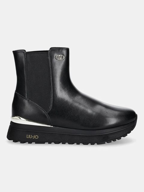 Liu Jo sztyblety skórzane LIU JO MAXI WONDER 95 damskie kolor czarny na platformie BF5001PX24122222