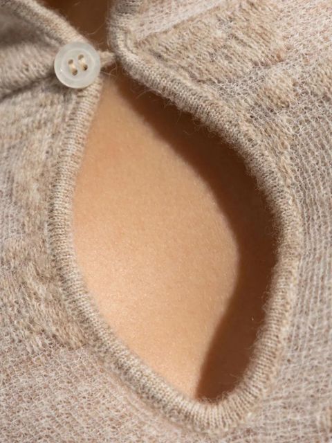 GANNI high-neck button sweater - Neutrals