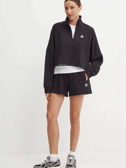 adidas Originals bluza bawełniana Essential damska kolor czarny gładka IW5726 - zdjęcie produktu nr 1