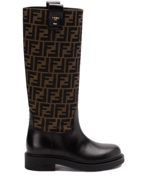 FENDI 35mm FF jacquard boots - Black - zdjęcie produktu nr 1