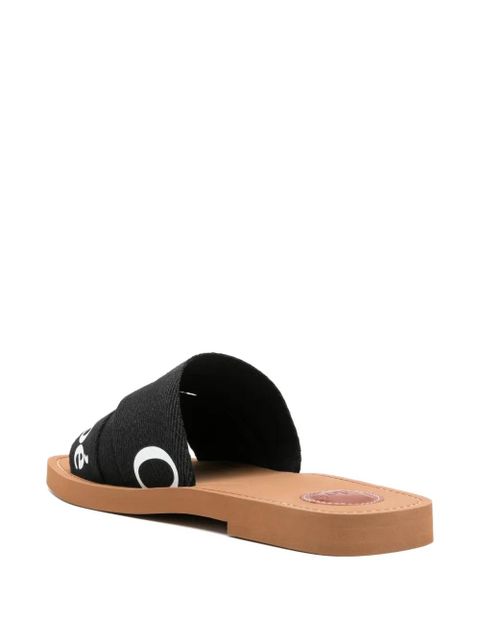 Chloé Woody logo-detail sandals - Black
