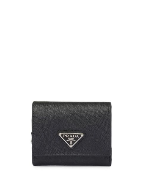 Prada triangle logo leather wallet - Black - zdjęcie produktu nr 1